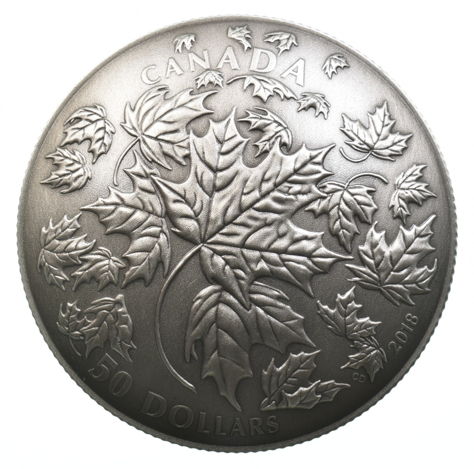2018 Canada 50 Dollars Silver Maple Leaves In Motion W/ OGP *3843