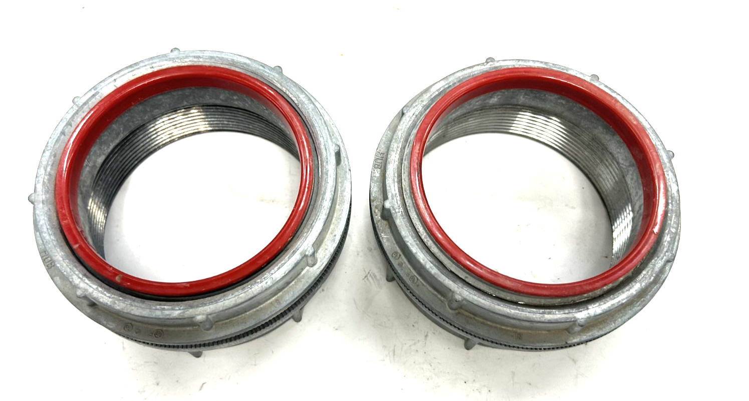 MYERS 4" TRADE SIZE BASIC HUBS 466B ST-10 ZINC INSULATED-THROAT (LOT OF TWO)