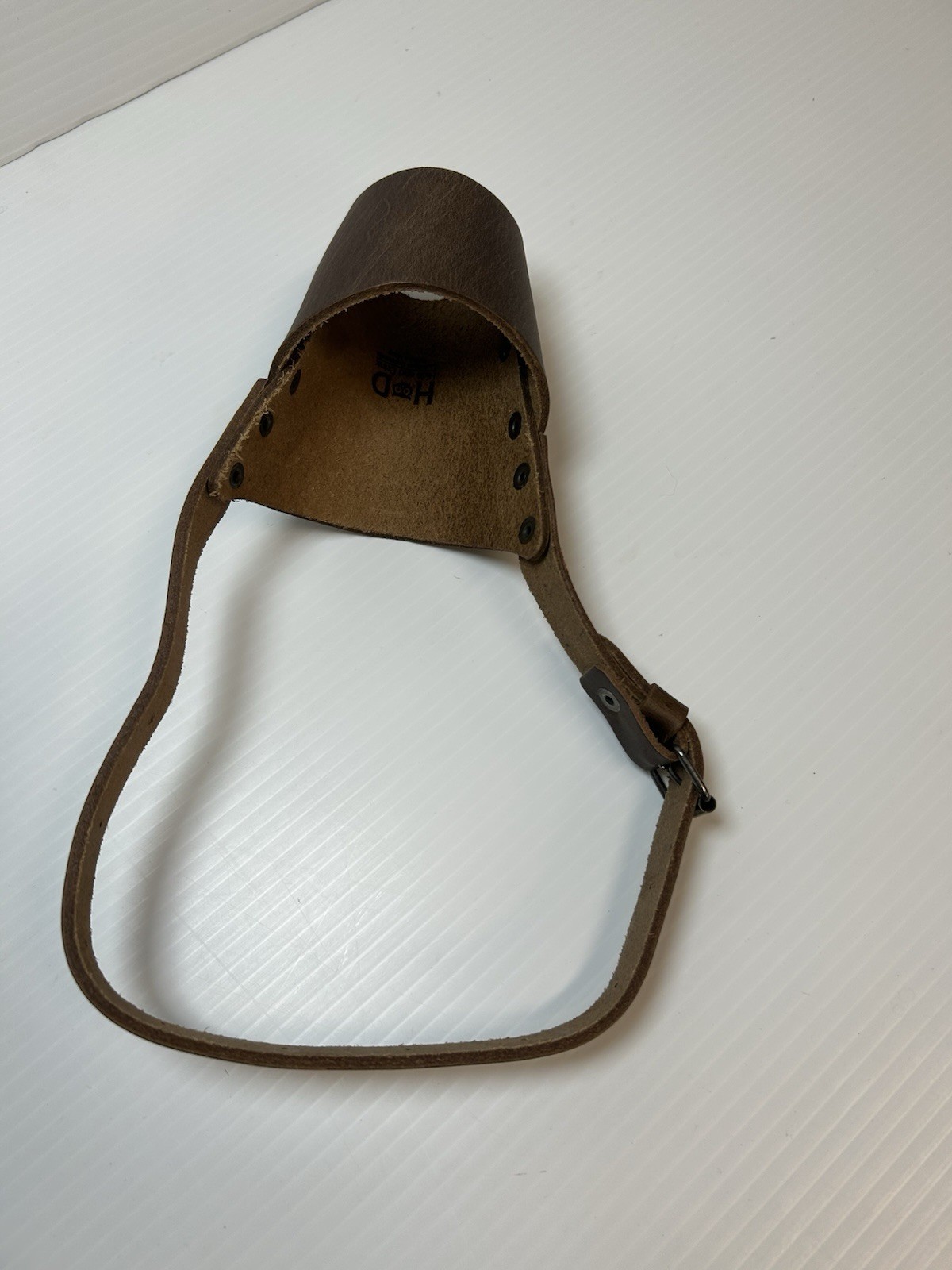 Full Grain Leather Riveted Dog Muzzle Hide And Drink Adjustable Strap Training