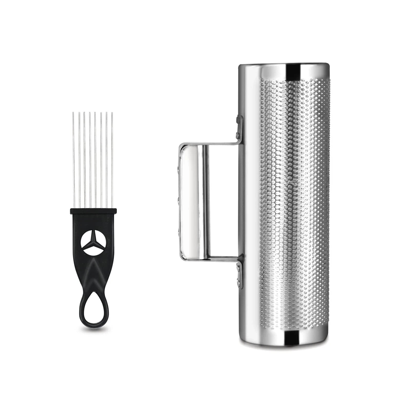 Soulmate Guiro Instrument Stainless Steel 8" 3" 3''x8'', Silver,Black