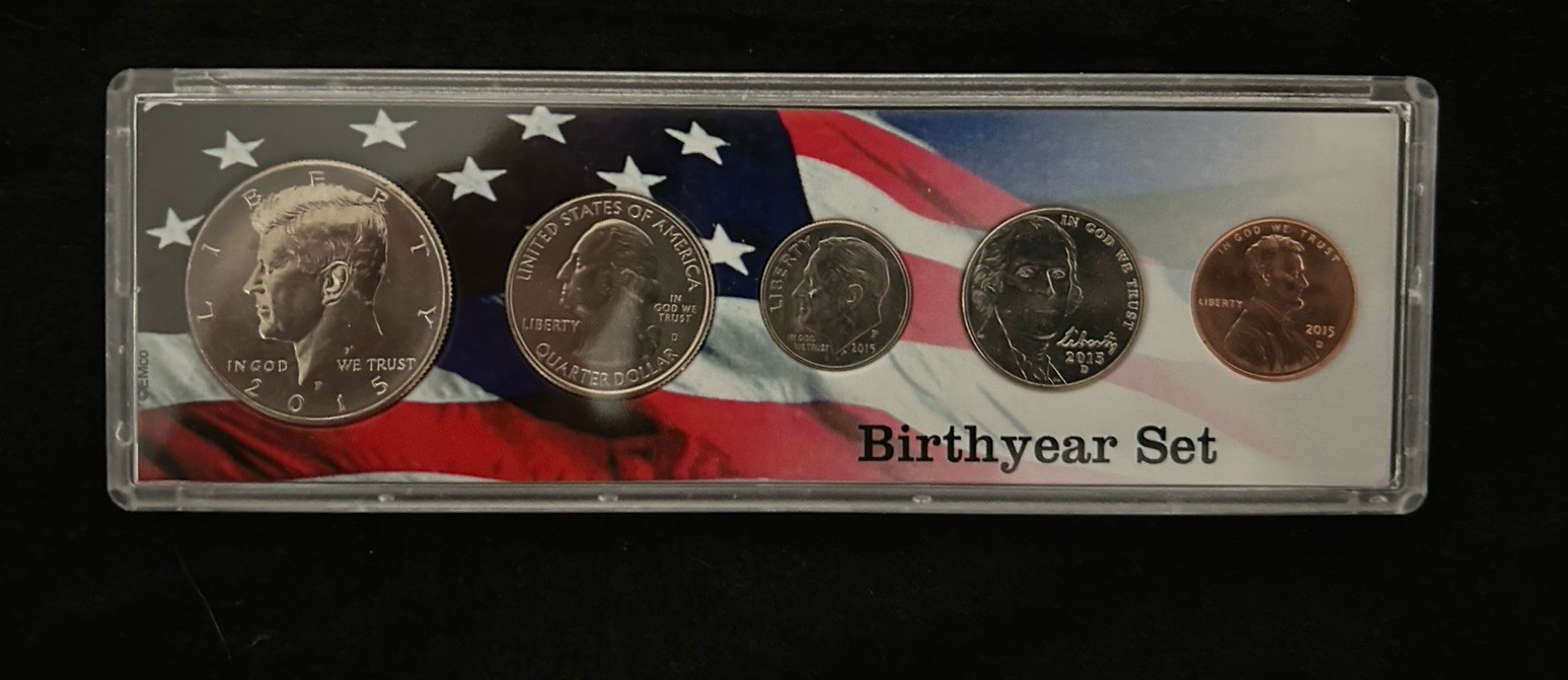 2015 Birth Year Set 5 Bright Uncirculated Coins FREE SHIPPING