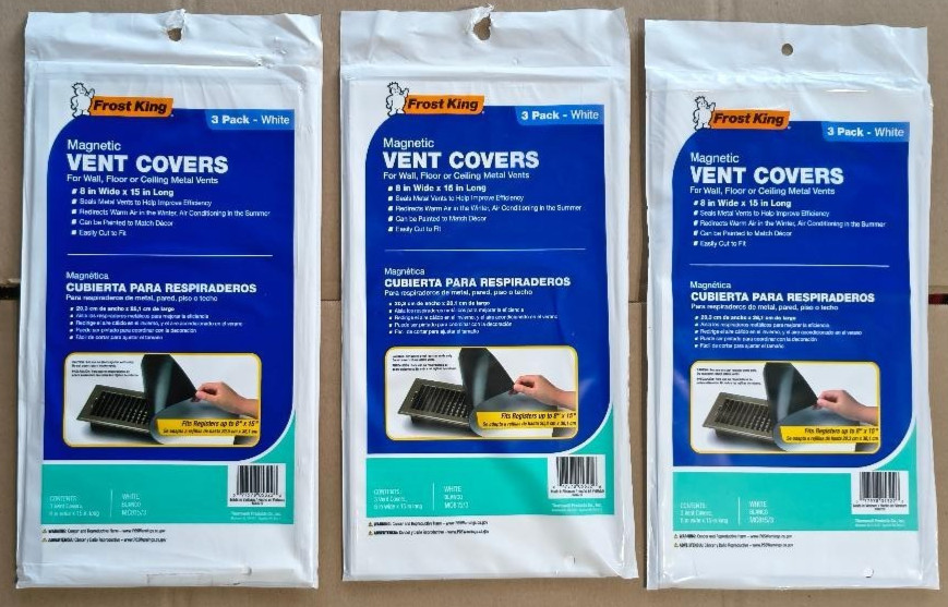 9 Pk Frost King Magnetic Vent Covers White 8"x15" Floor Wall Ceiling Registers