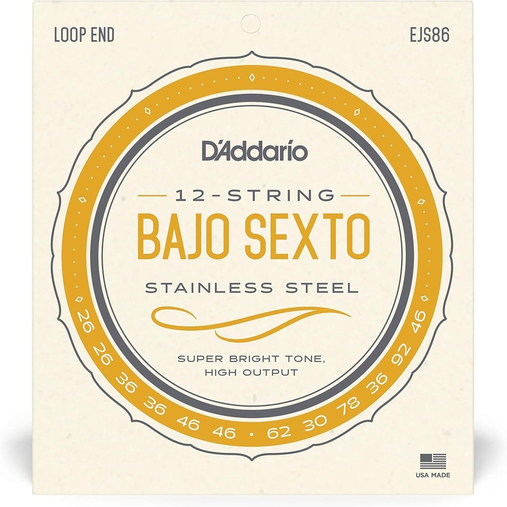 D'Addario Stainless Steel Bajo Sexto String Set - NEW!