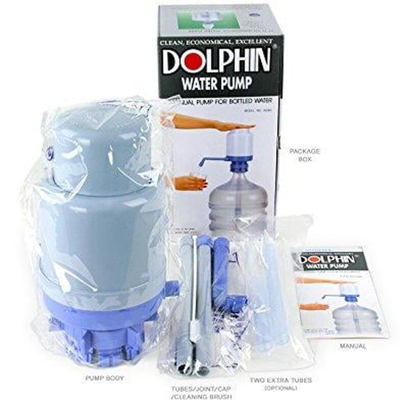 Dolphin Manual Drinking Water Pump 5-6 Gallon Bottles BPA Free Easy Use Plastic