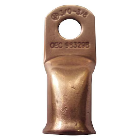 Westward 23Yz06 Lug, 3/0Ga, 3/8 In, Copper, Crimp/Solder, Pk2