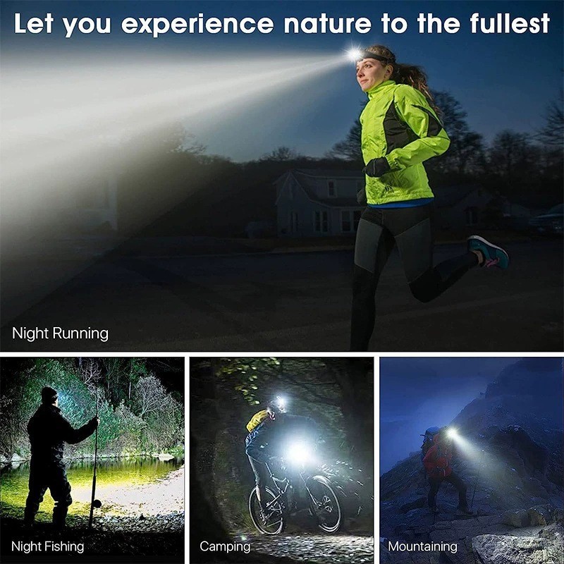 Super Bright 30W High Powered Rechargeable Headlamp Tactical Security Headlight