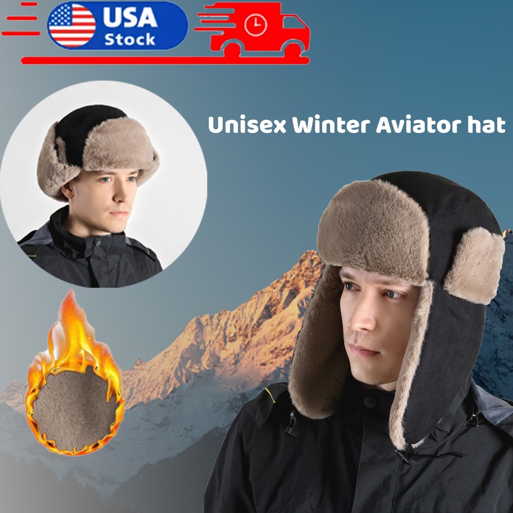 Unisex Winter Aviator Soft Padded Earmuffs Hat Warm Hat Winter Ski Hunting Sport