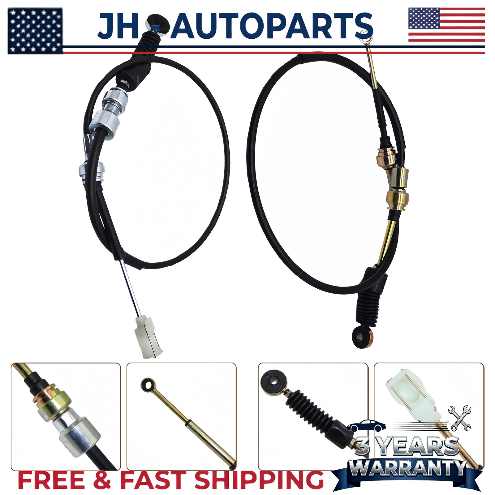 2x Transmission Gear Shift Cable Fit Toyota RAV4 1996 Base Sport Utility 2.0L