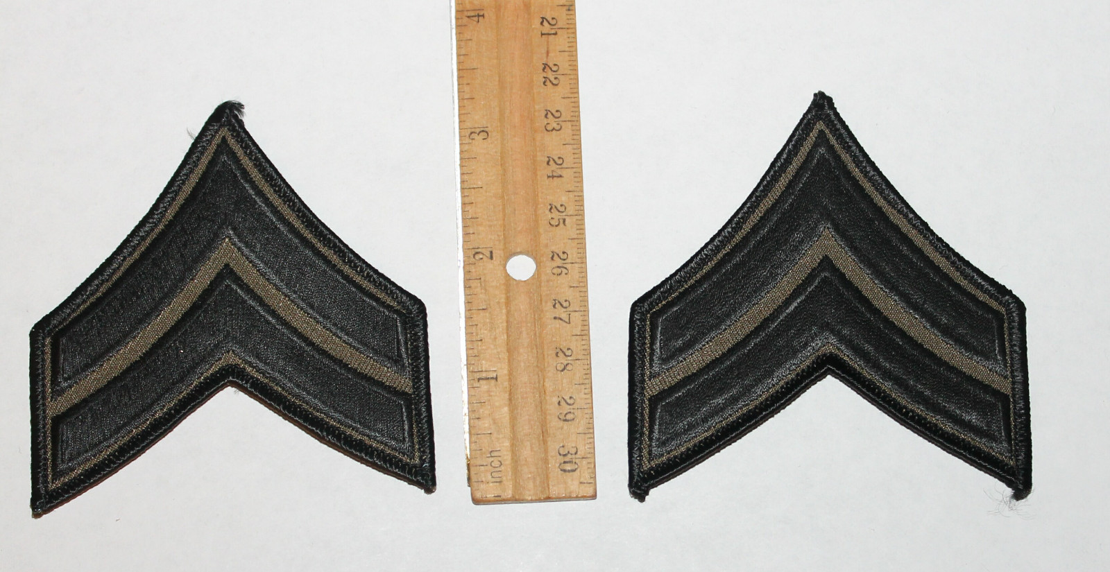2 POLICE/SHERIFF/Subdued Tactical SWAT CORPORAL STRIPES CHEVRONS Black OD SA-2