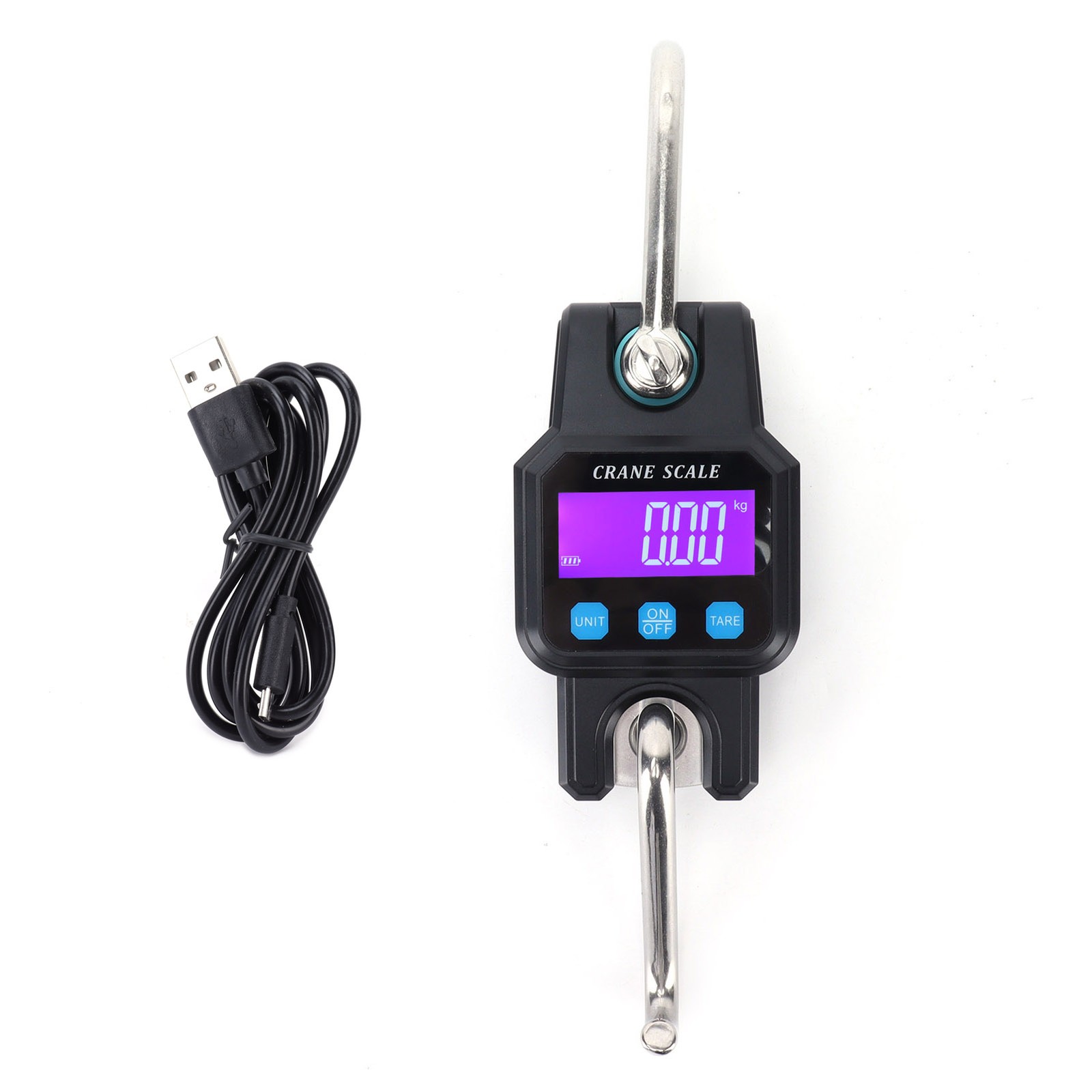 (Black)WH-C06 Rechargeable Digital Hanging Scale Mini Crane Scale Electronic US