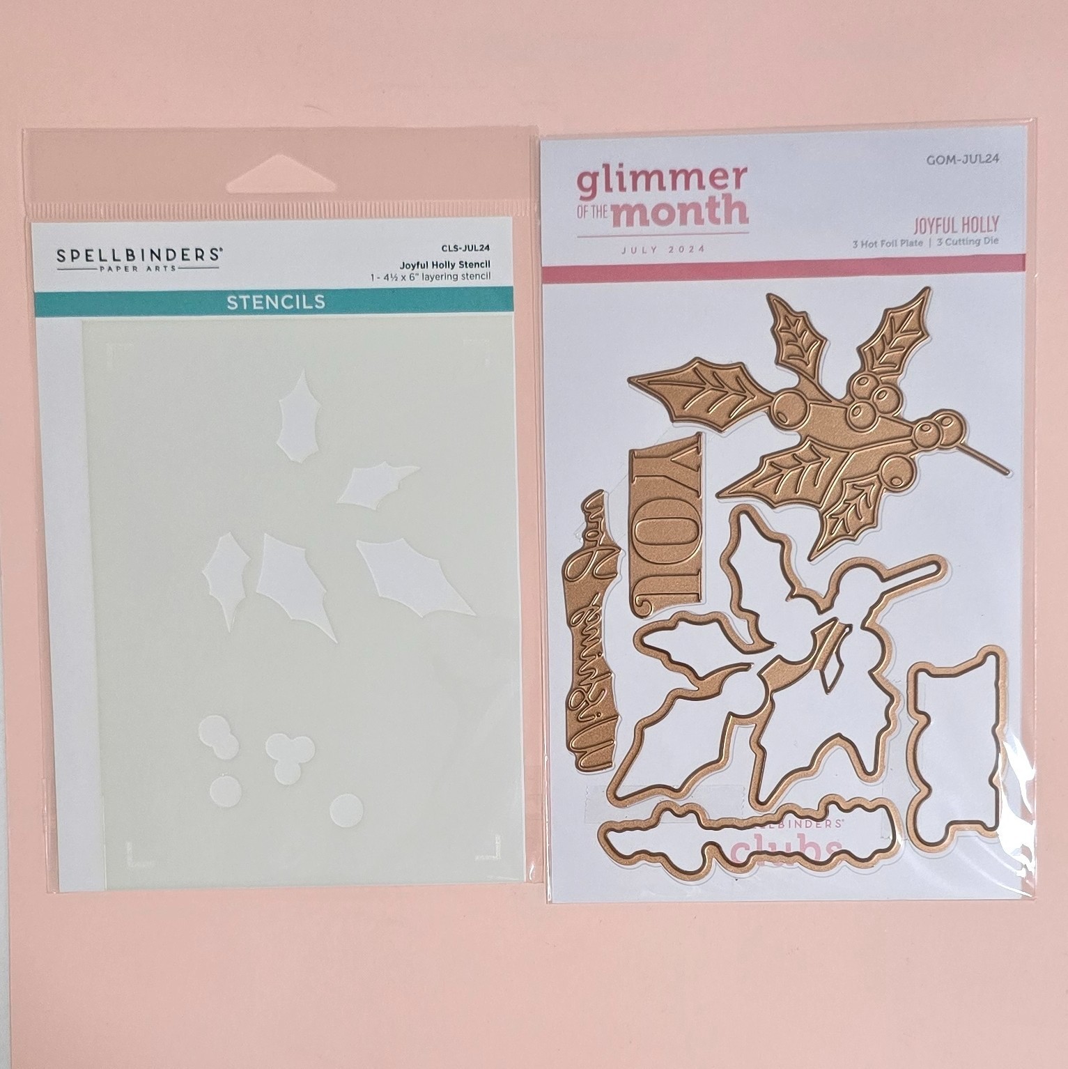 Spellbinders Joyful Holly Hot Foil Plate, Die Set & Stencil GOM-JUL24 - NEW