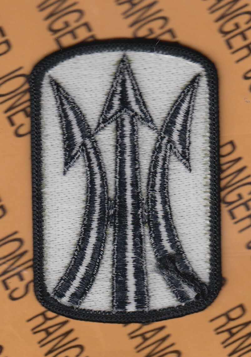US Army 11th infantry Brigade OD Green / Black BDU 3" patch m/e