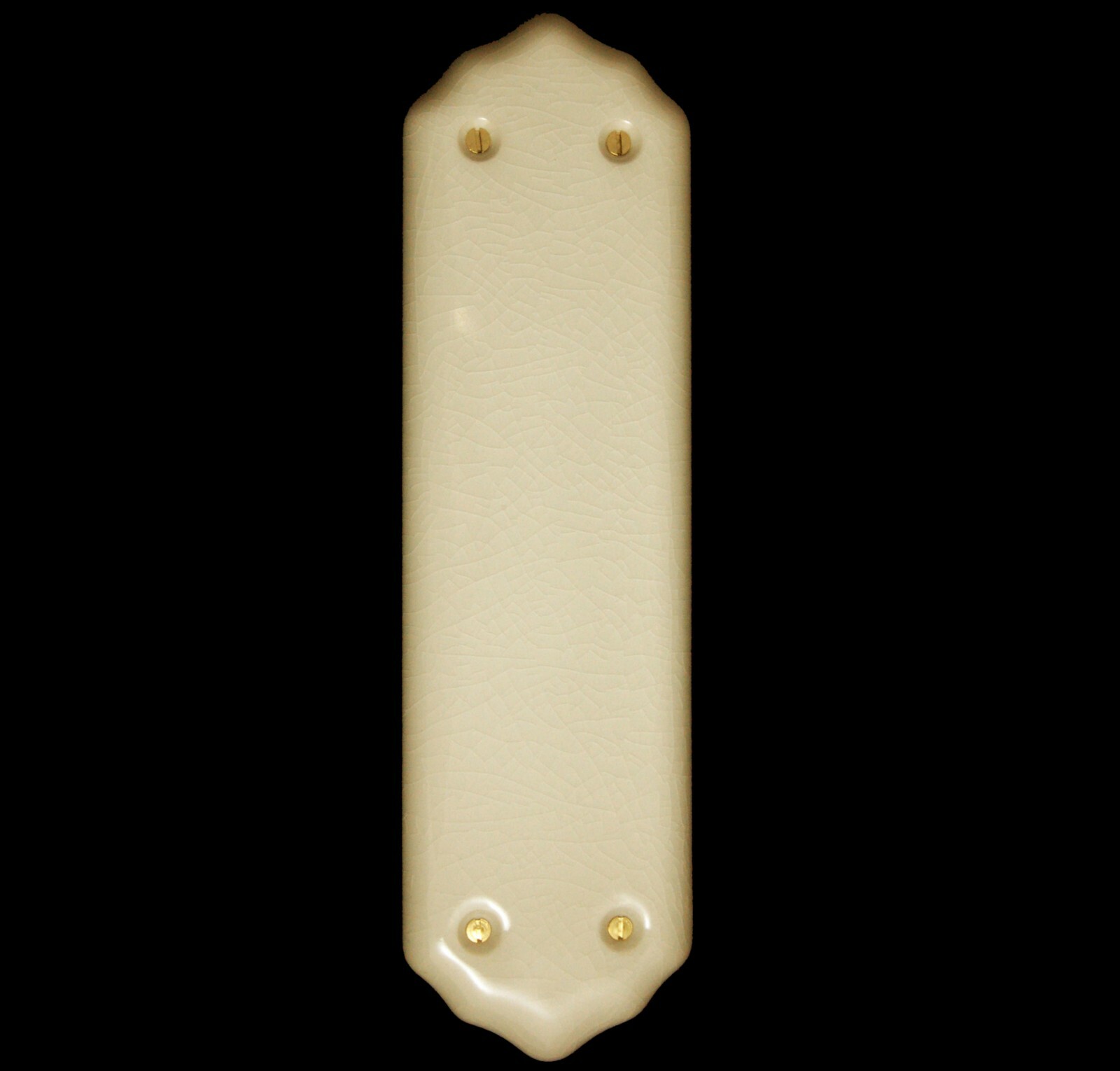 Cream Crackle Glaze Porcelain Fingerplate Door Push Plate 11" x 3"