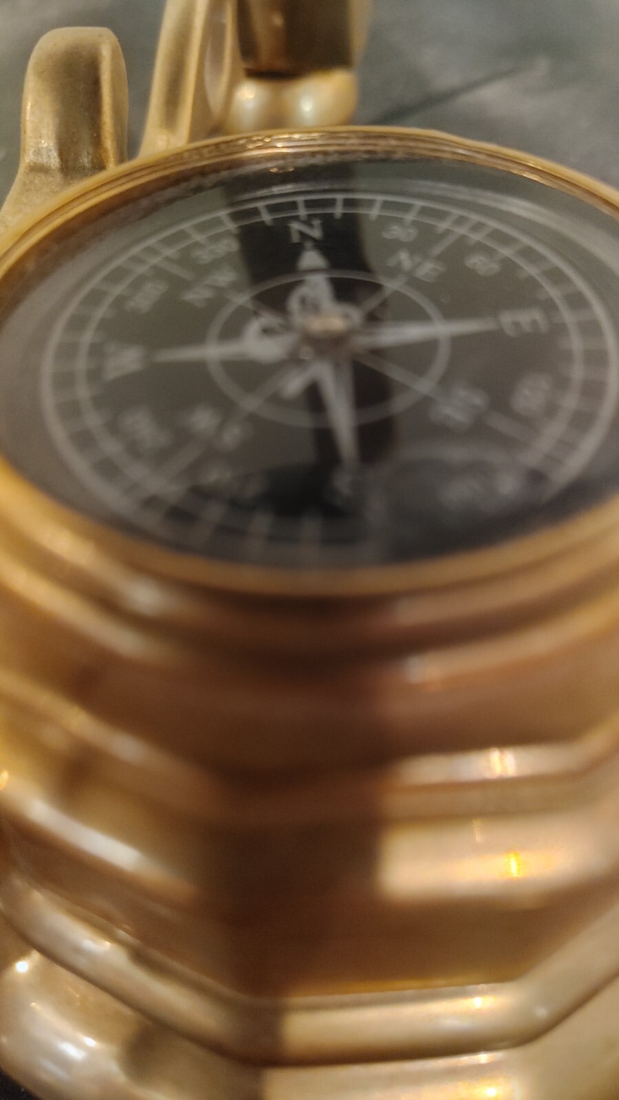 Large 12" Natural Gemstone World Globe & Compass Solid Brass Tripod Footed Stand