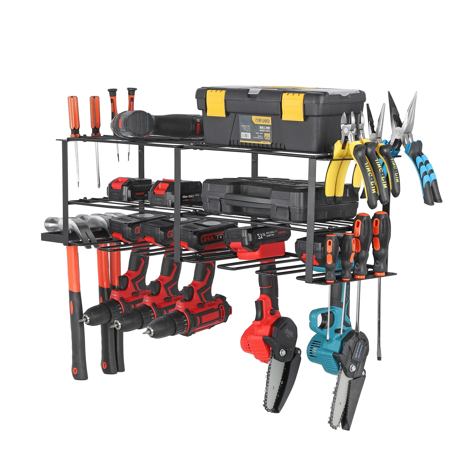 Wall Mounted Heavy Duty Organizer Large Drill Storage Holder Garage Power Tool