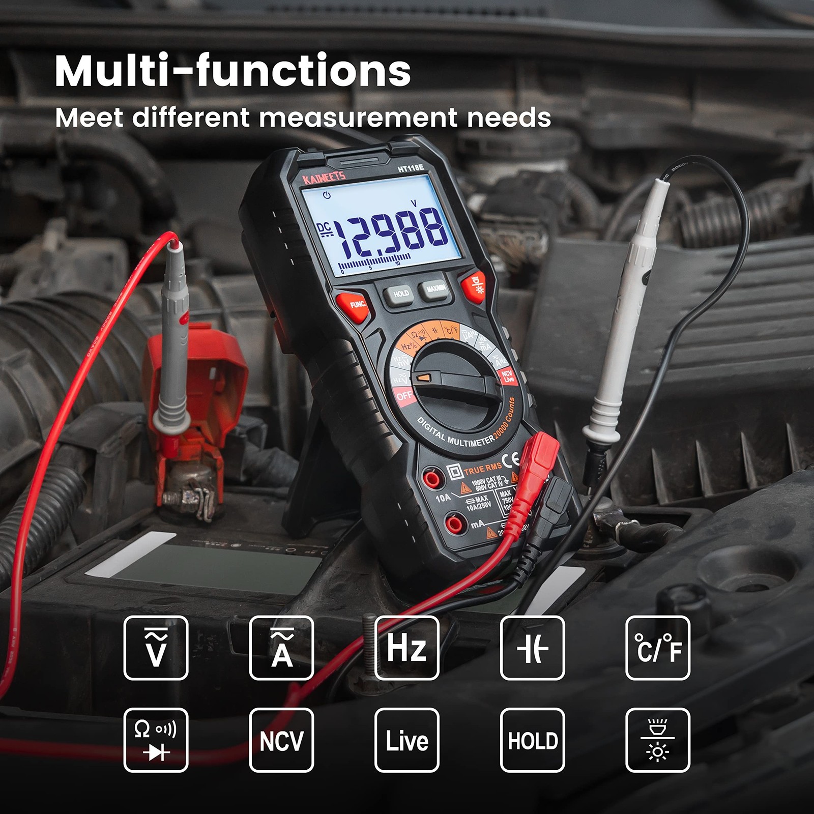 KAIWEETS HT118E Digital Multimeter TRMS 20000 Counts with Higher Resolution A...