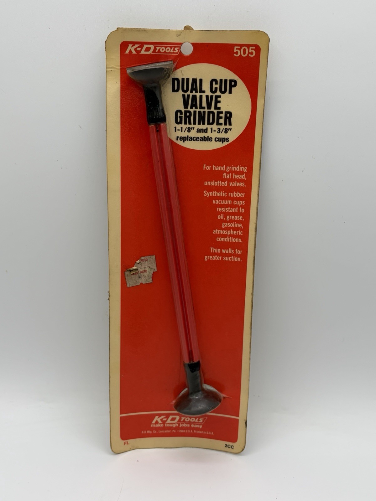 Vintage K-D Tools Model 505 dual cup valve grinder 1-1/8" and 1-3/8