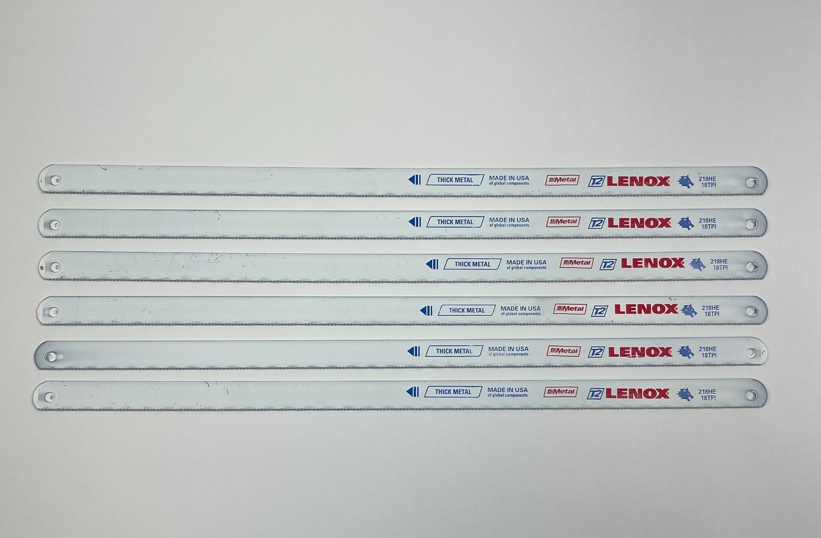 Lenox Hacksaw Blade Bi-Metal 12 inch 18TPI 218HE Set of 6