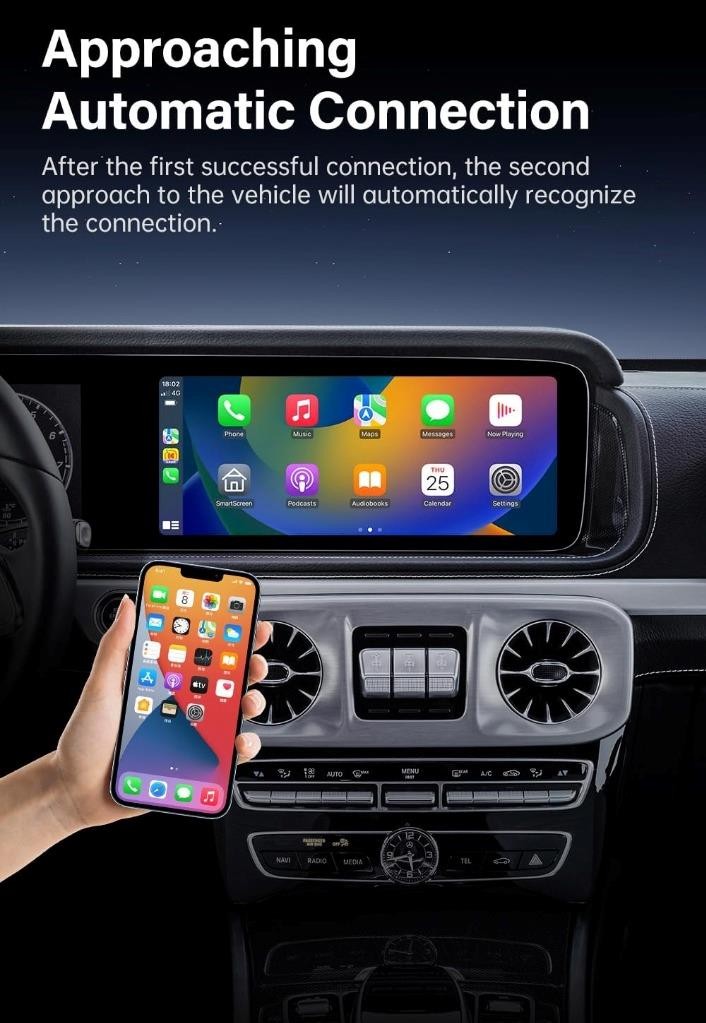 New Wireless CarPlay Android Auto Adapter 2-in-1 USB Mini Dongle Plug & Play