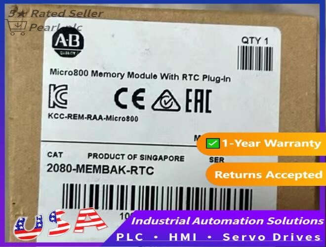 1PCS Allen Bradley 2080-MEMBAK-RTC Memory Module With RTC Plug-In Factory Sealed
