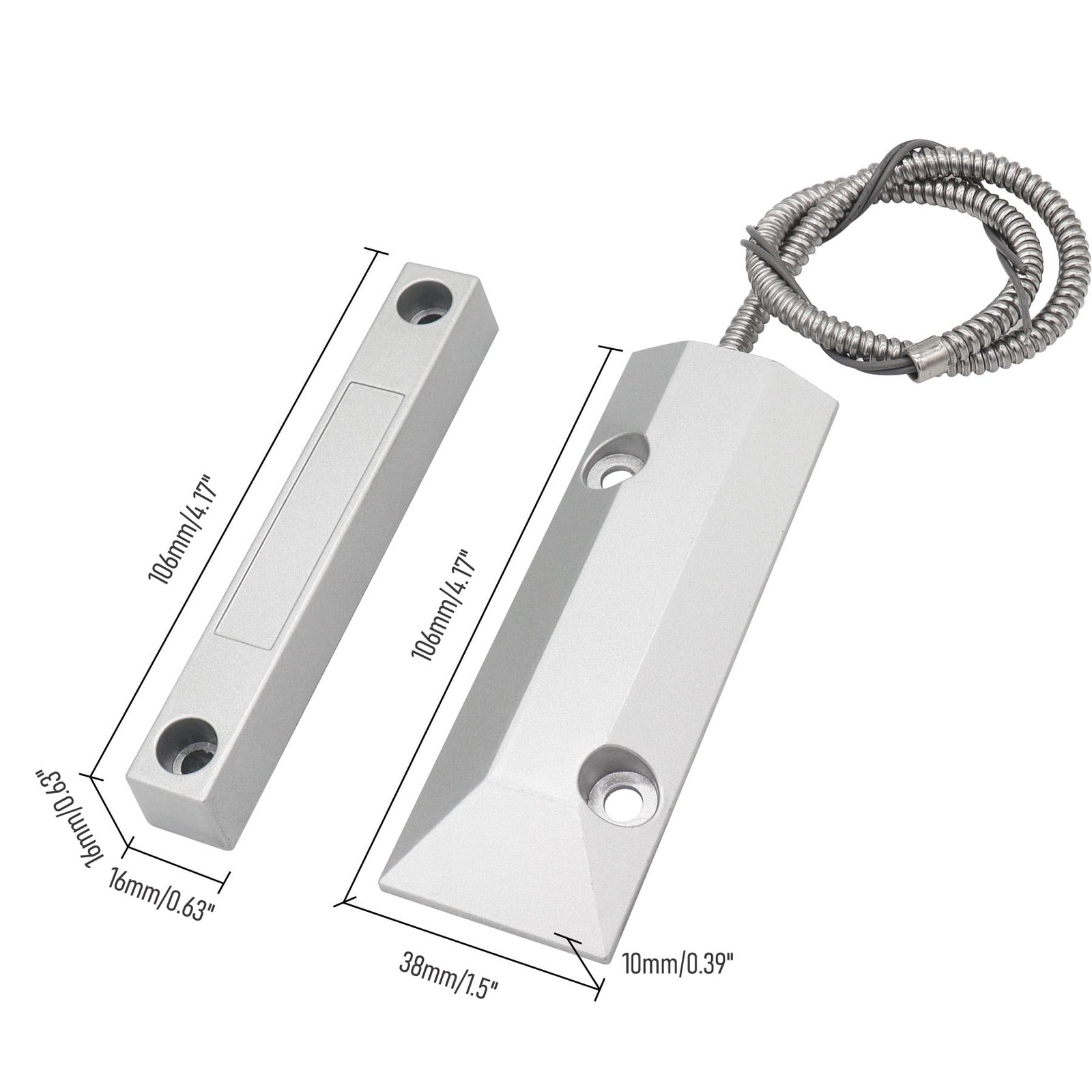 Magnetic Reed Switch Wired Surface Mount Normally Closed NC Contact Sensor Al...
