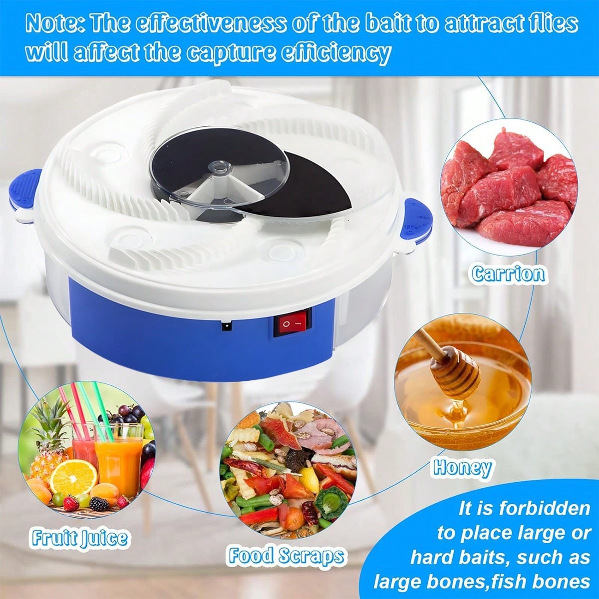 Electric FlyTrap Pest Device Gnat Flying Insect Trap Automatic FlyTrap Pest US