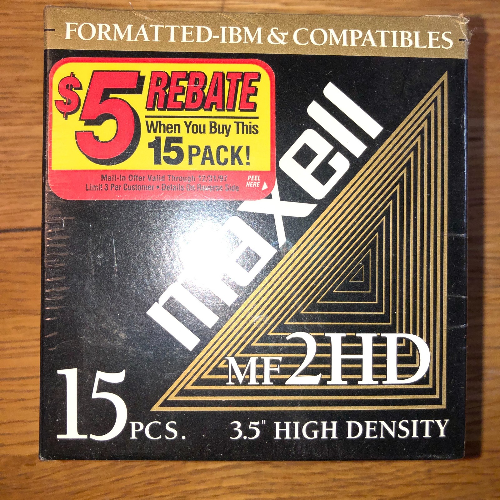 MAXELL MF2HD 3.5" High Density Floppy Disks 15-Pack Double Sided ~ New SEALED