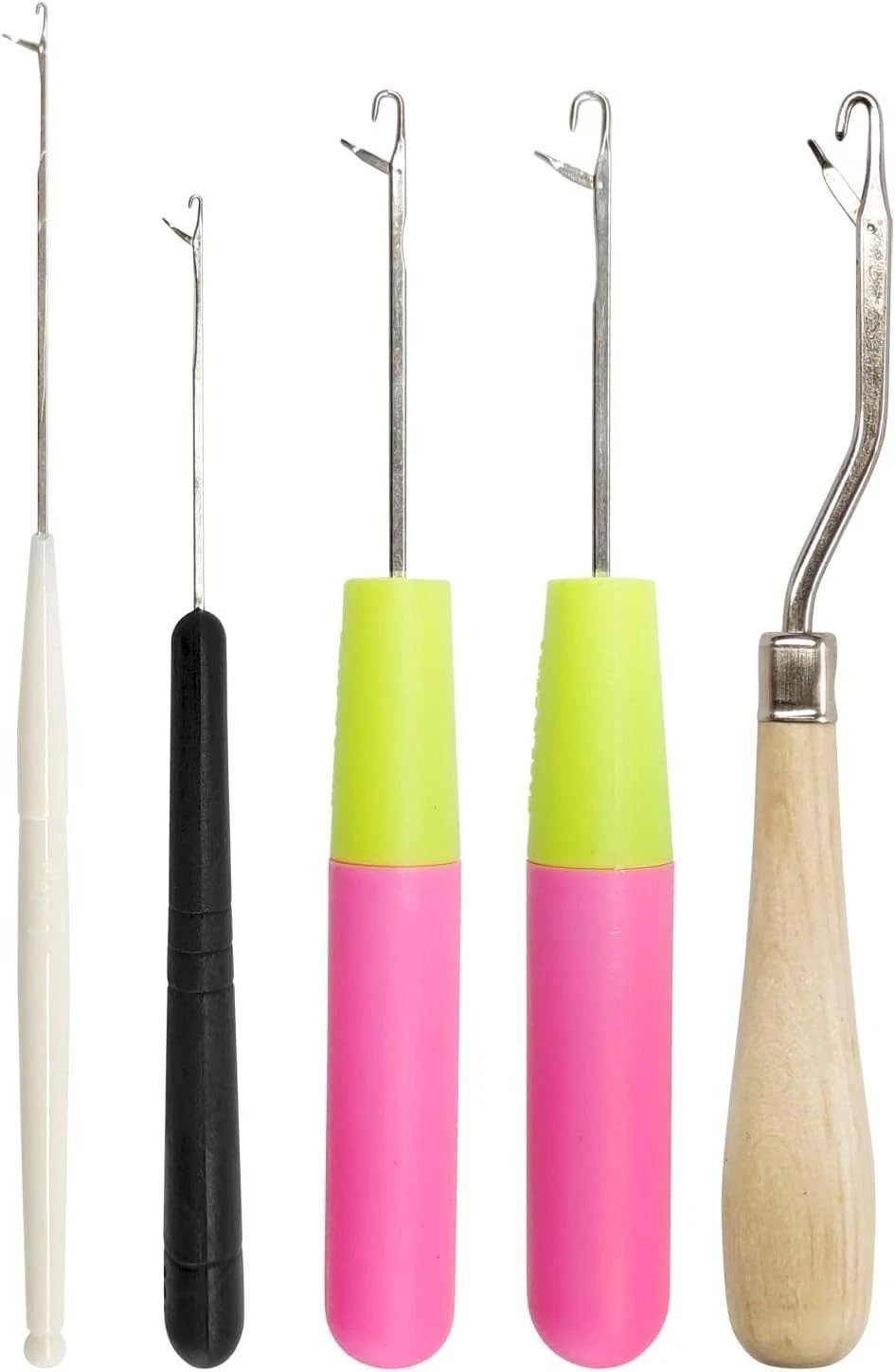 5PCS Latch Hook, Different Sizes Small Crochet Hooks Needle for Hair5PCS Latch H