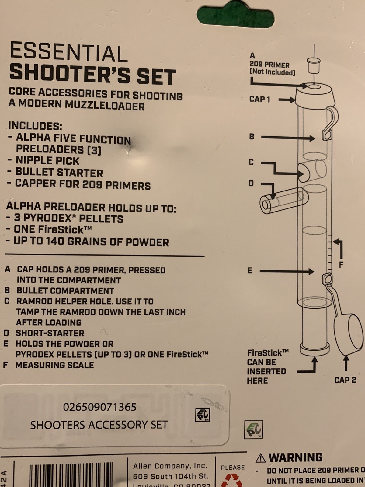 ALLEN THUNDER CLOUD Essential Shooter's Set Muzzleloader