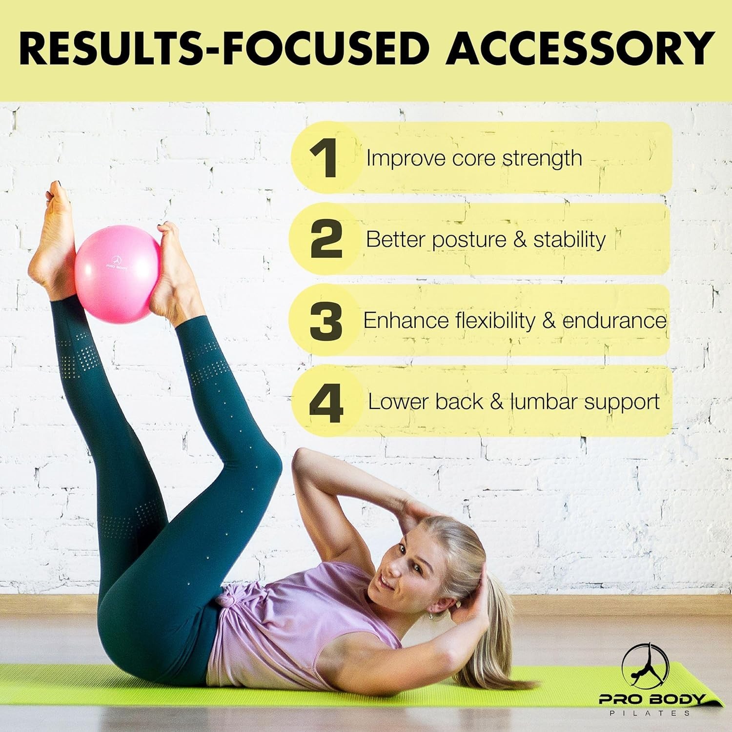 Small Blue Yoga & Therapy Ball - 9 Inch Inflatable for Flexibility & Balance