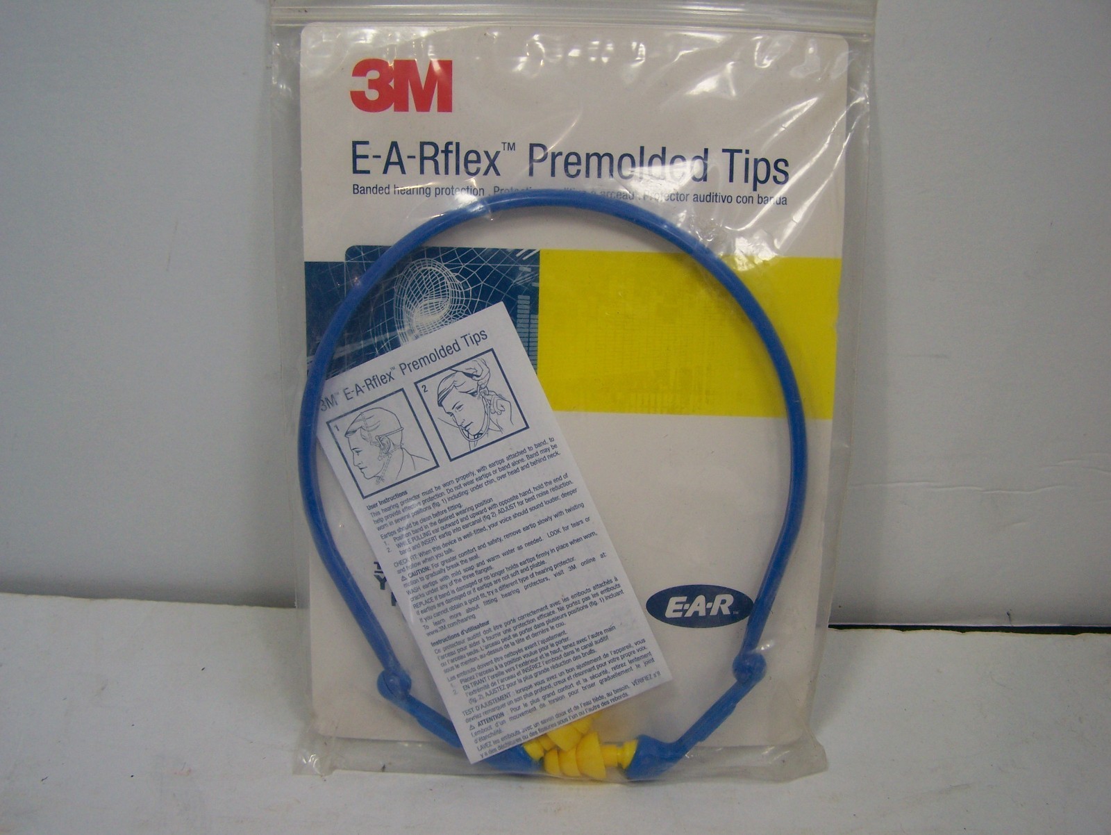 3M 350-1100 E-A-Rflex Reusable Foam Ear Plugs, Cone Shape, 24 Db, Blue