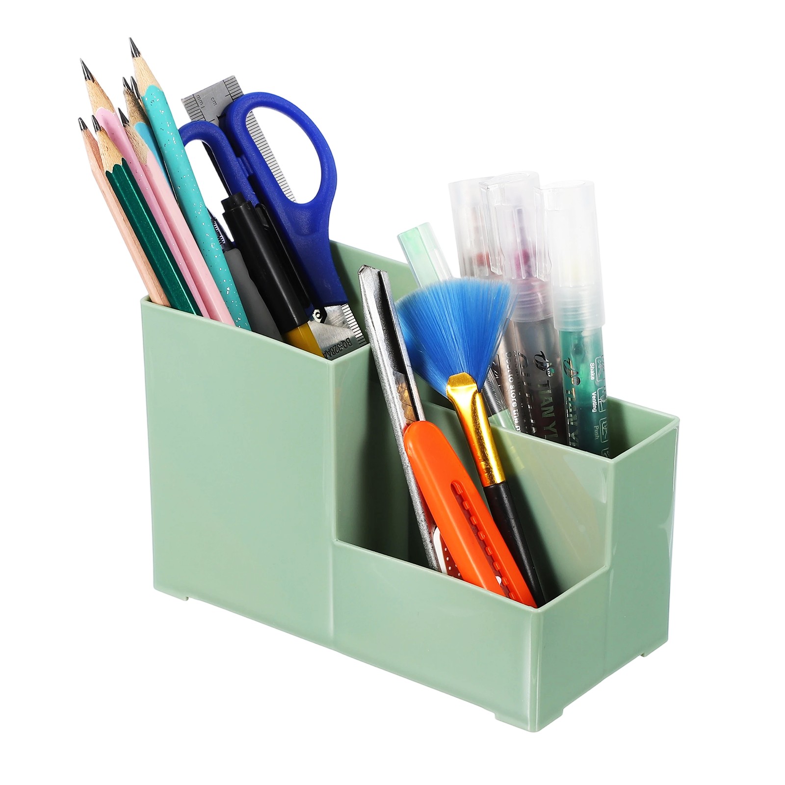 5.91 x 2.95 x 3.94" Desktop Organize Pen Case, Green