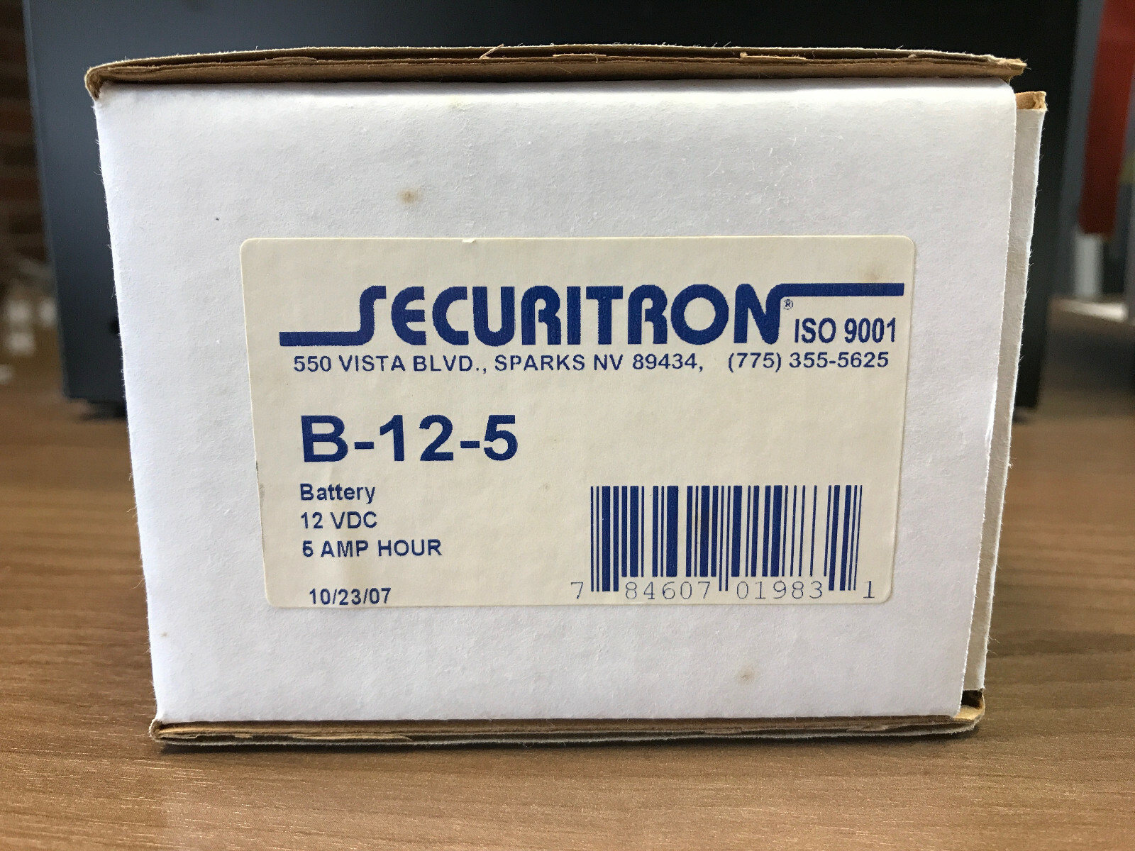 SECURITRON  B-12-5 BATTERY 12VDC...NEW!