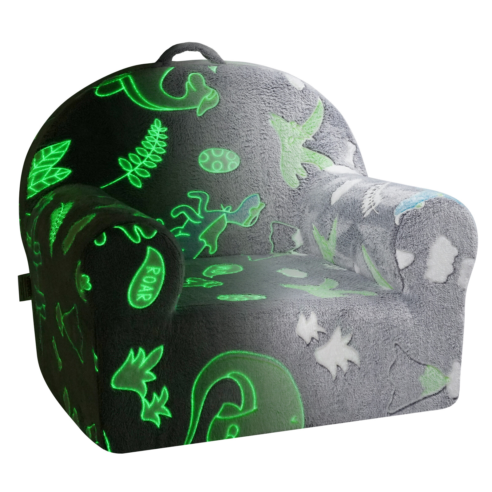 VEVOR Toddler Chair Glow in the Dark Plush Baby Chair Playroom Furniture Grey