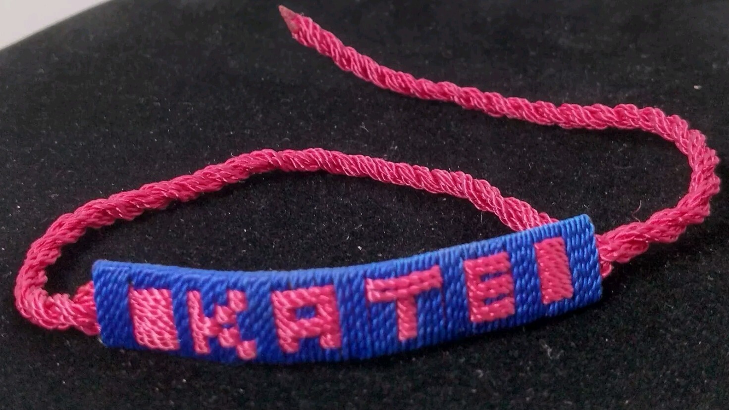 Handmade Friendship Bracelet Personalized Name Kate Pink Blue 9.5" Long