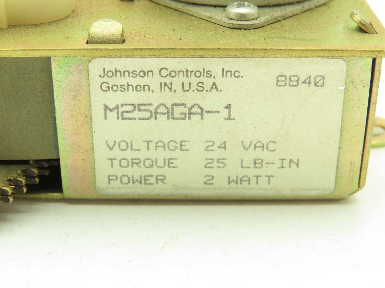 Johnson Controls M25AGA-1 Electric Actuator 24VAC 90° Damper Heating Controller