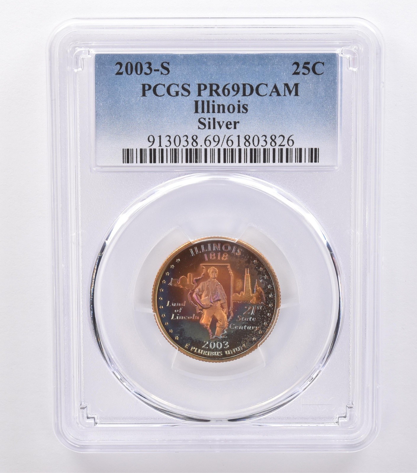 2003-S Washington State Quarter Illinois Silver PR69 DCAM PCGS Nice Tone *8771