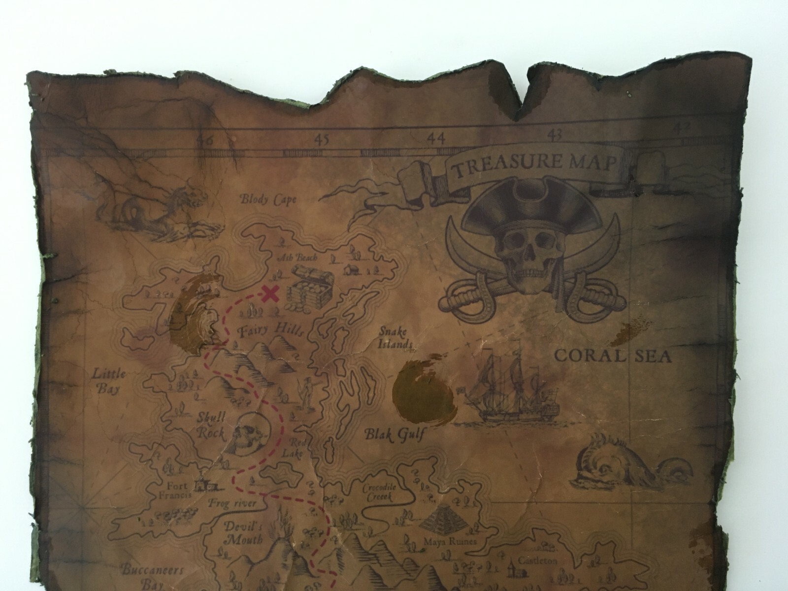 Pirate Treasure Map Pirates Gold Aged Reproduction Replica Art Poster Print