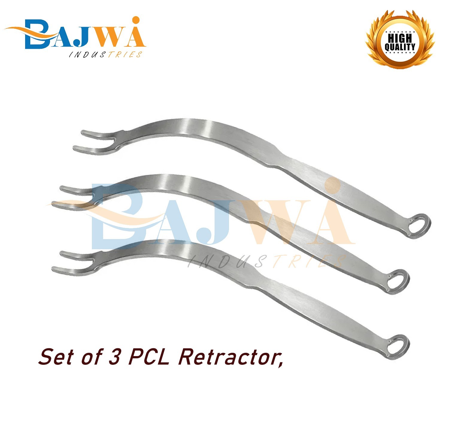 Set of 3 PCL Retractor 10” Orthopedic Instruments