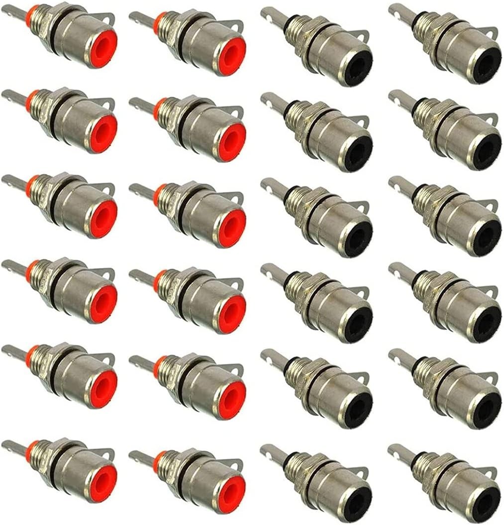 RCA Female Socket Connector, Chassis Panel Mount Adapter for Amplifier Audio...