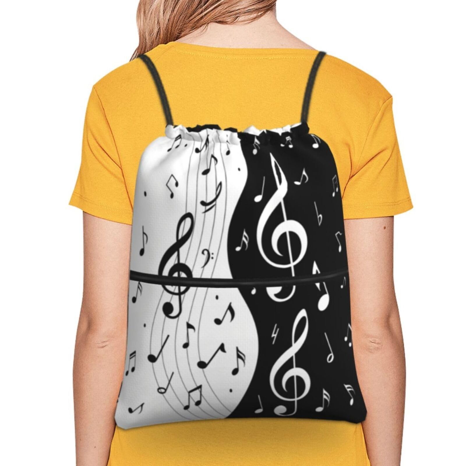 Famame Piano Keys Music Note Drawstring Backpack String Bag Sackpack For Gym ...