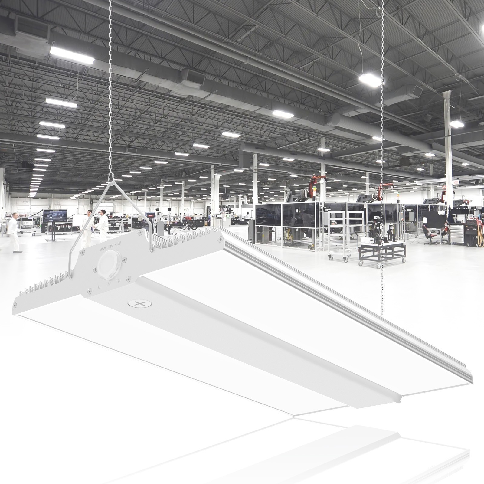 LED Linear High Bay Light 150W 3000K/4000K/5000K Adjustable Warehouse Lighting