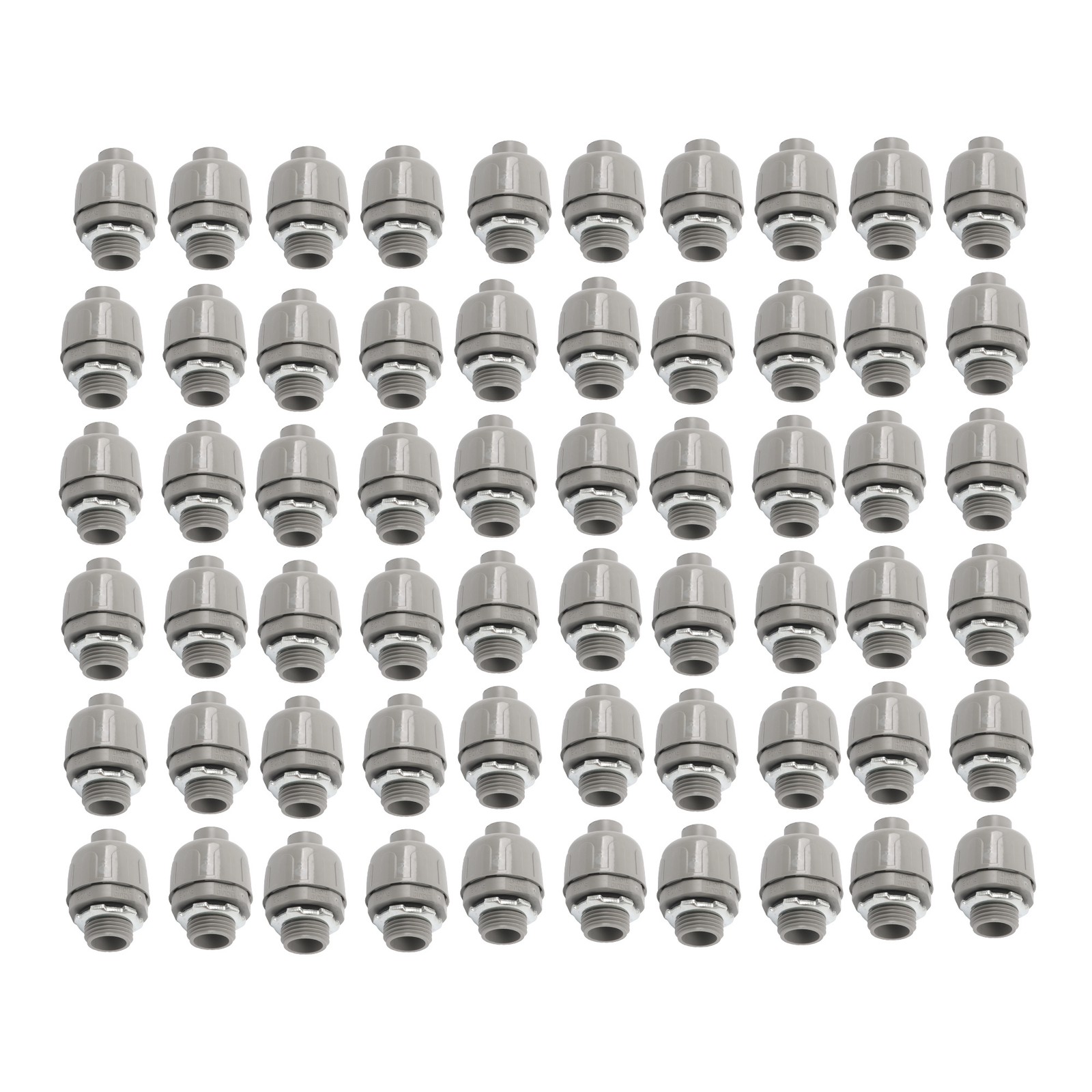 60Pcs 1/2" Liquid Tight Straight Fitting PVC Electrical Conduit Connector Kit