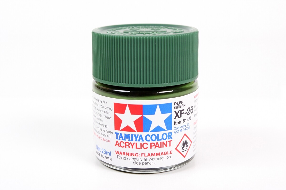 Tamiya 81326 XF-26 Deep Green Acrylic Paint 23ml Large Bottle - US