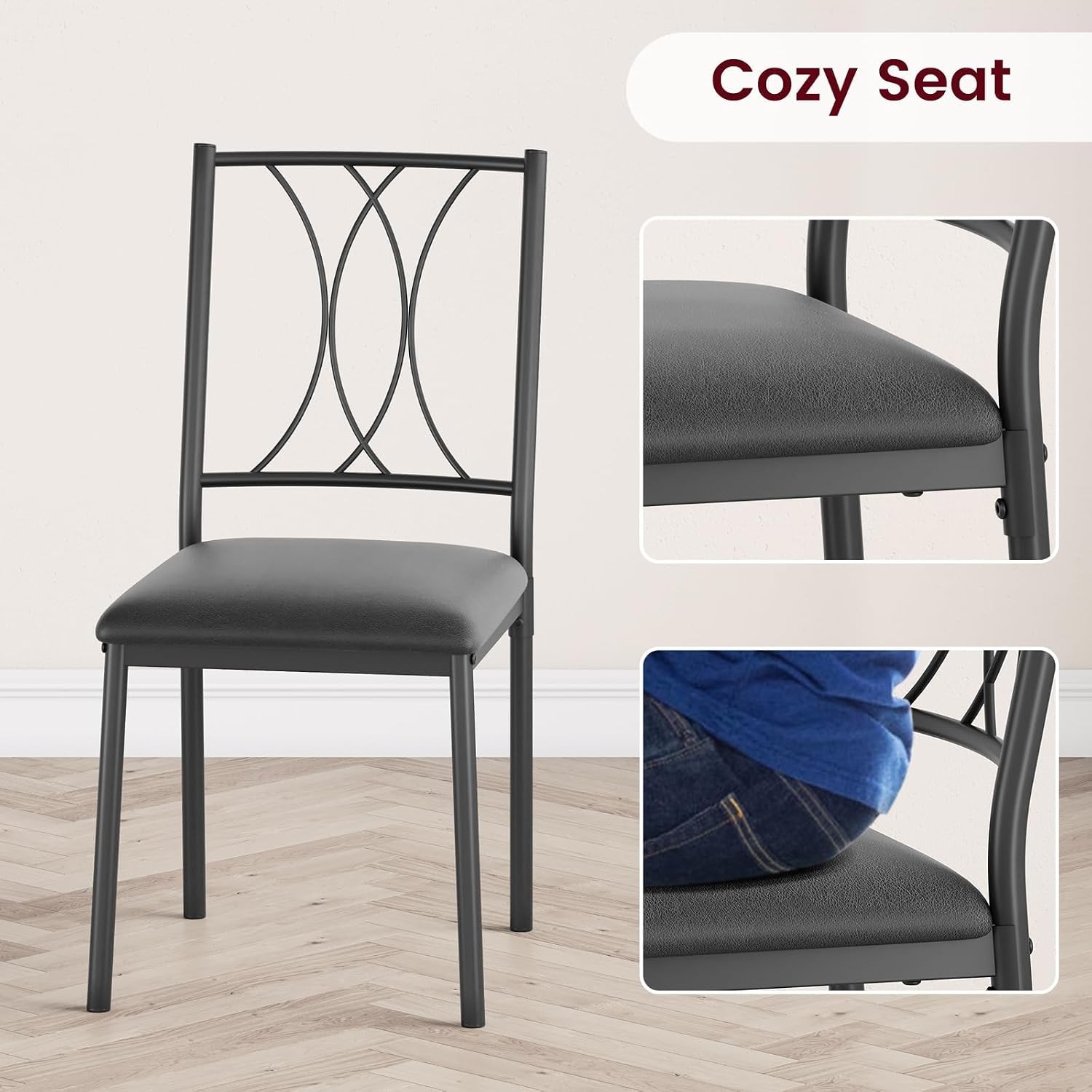 Dining Table Set, 5 Piece Rectangle Dining Kitche Table Set for 4 with 4