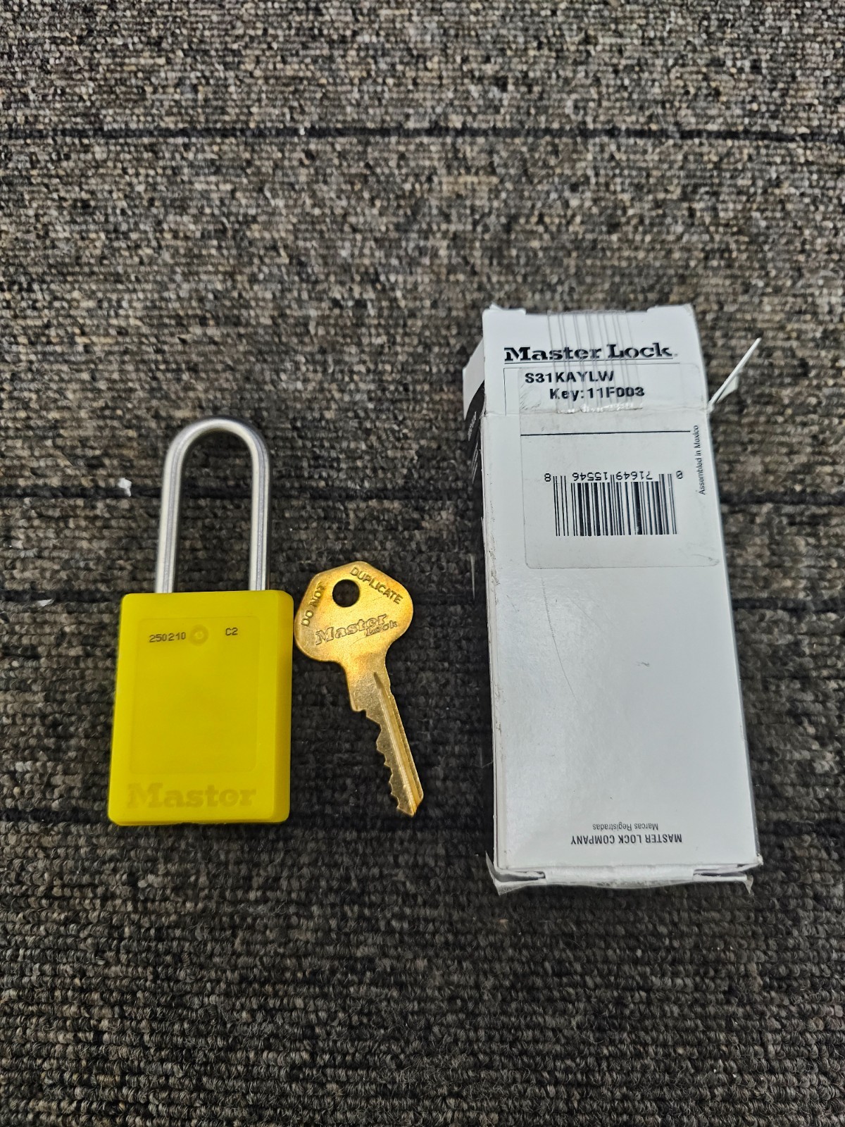 (QTY 3) MASTER LOCK S31KAYLW: Series S31 Global Thermoplastic Safety Padlock