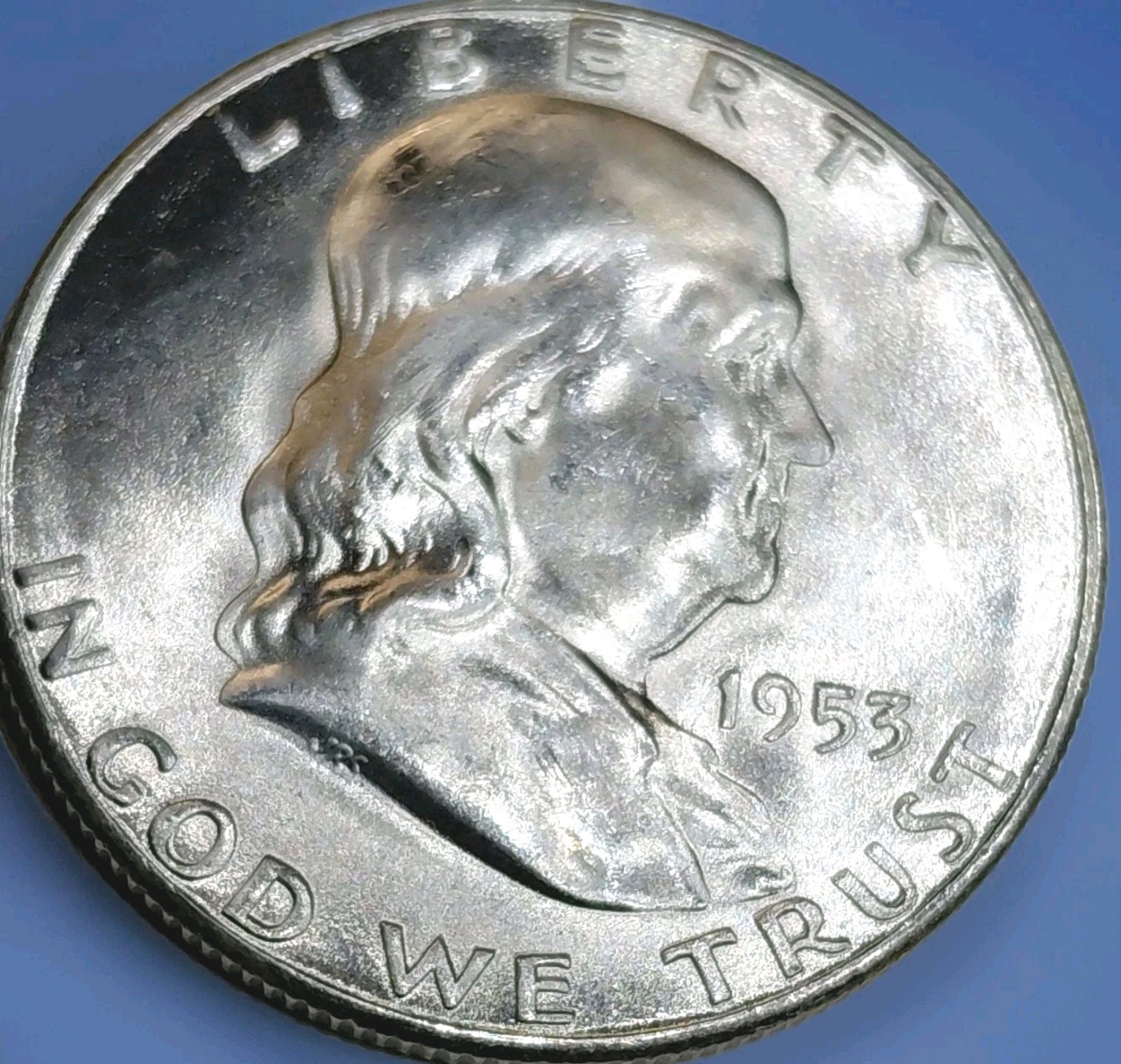 1953 S Franklin Half Dollar 50C Silver 0.900 Business Strike Philadelphia KM#199