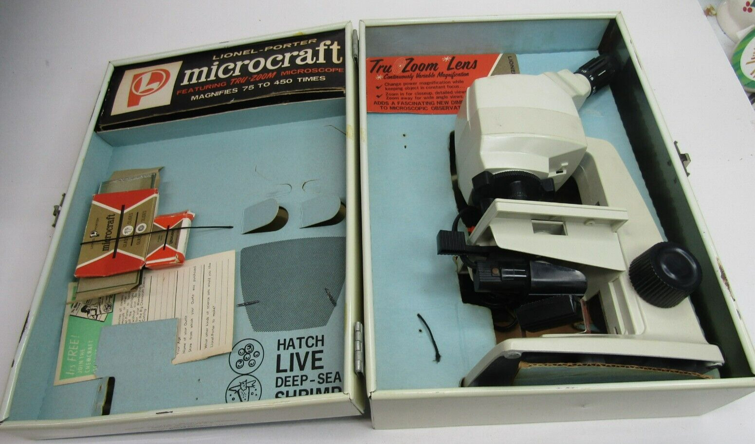 Vintage 1960 Lionel-Porter Panel Microcraft Microscope Labmaster Lab with slides