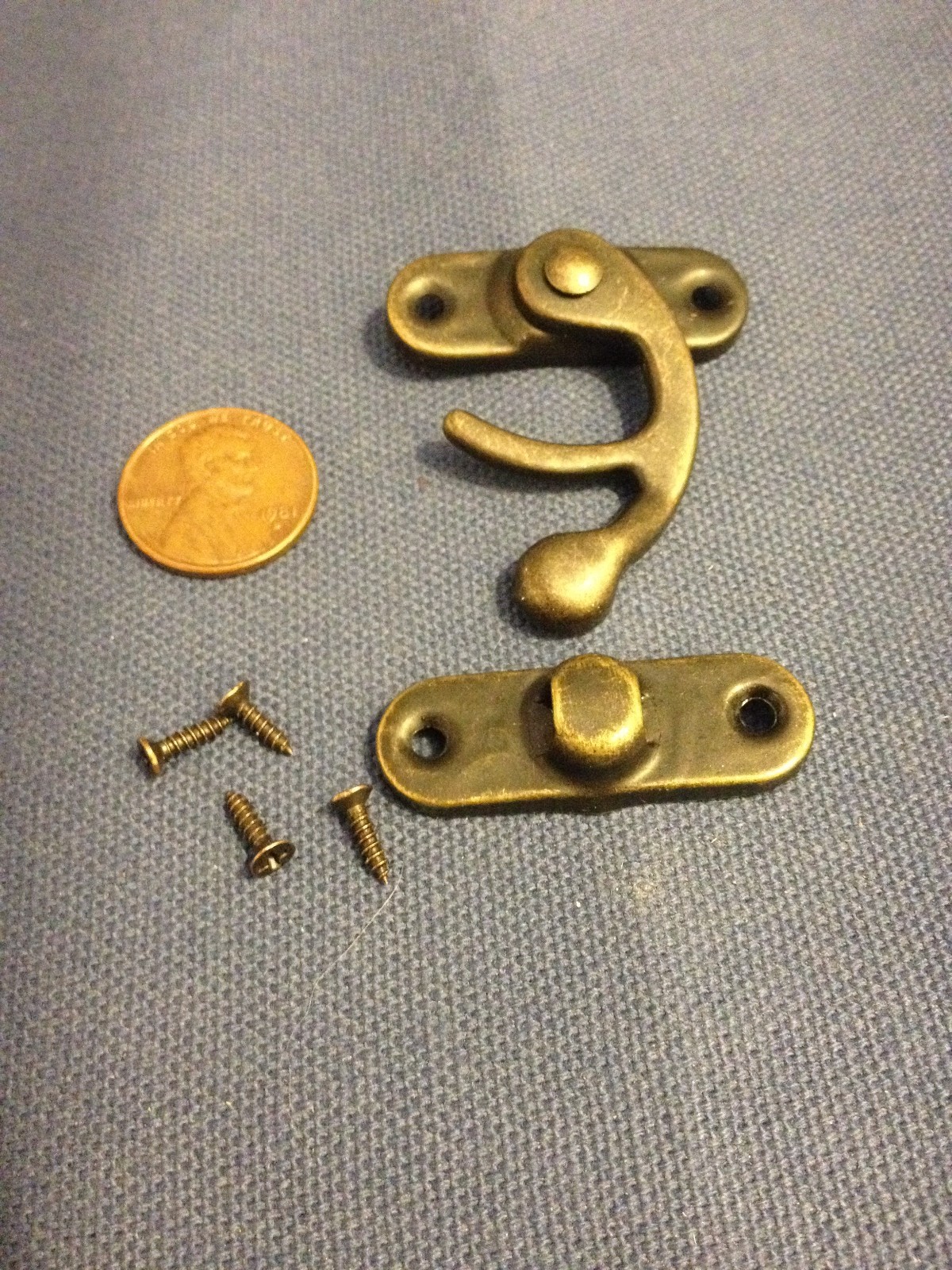 10 sets - latch hook Hinge small mini Antique wood box Catch Decorative b14
