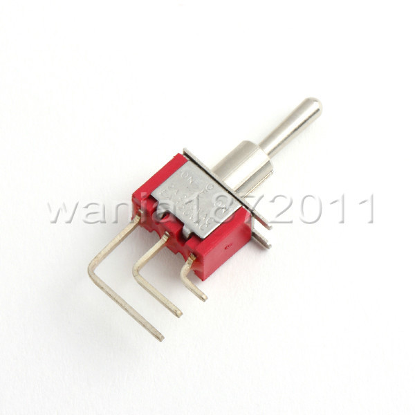 5× Mini Toggle Switch Right Angle SPDT 3 Position ON-OFF-ON Silver Alloy Contact